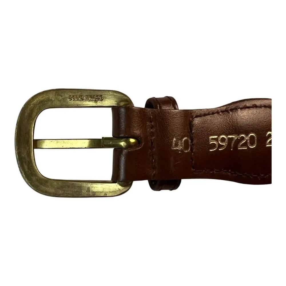 Canterbury Men's Golf Print Leather Ribbon Club Belt w Solid Brass Buckle  40